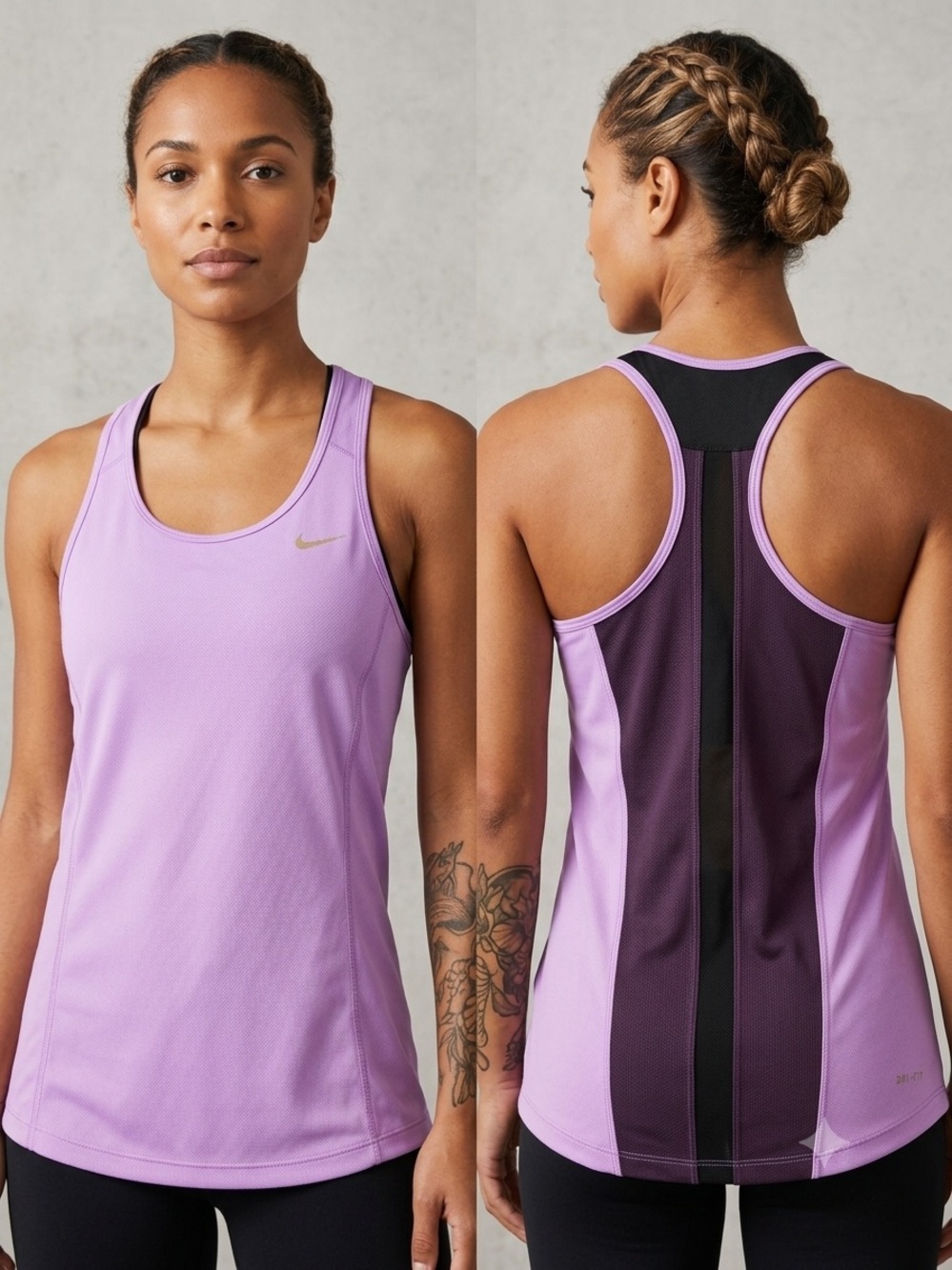 Nike Dri-FIT Womens Racerback Tank Top Size XS Purple Mesh